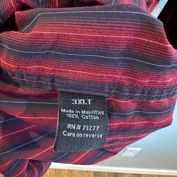 Apt 9 3XLT Black and Red Striped Button Down Shirt (Used Condition) - Picture 2 of 4